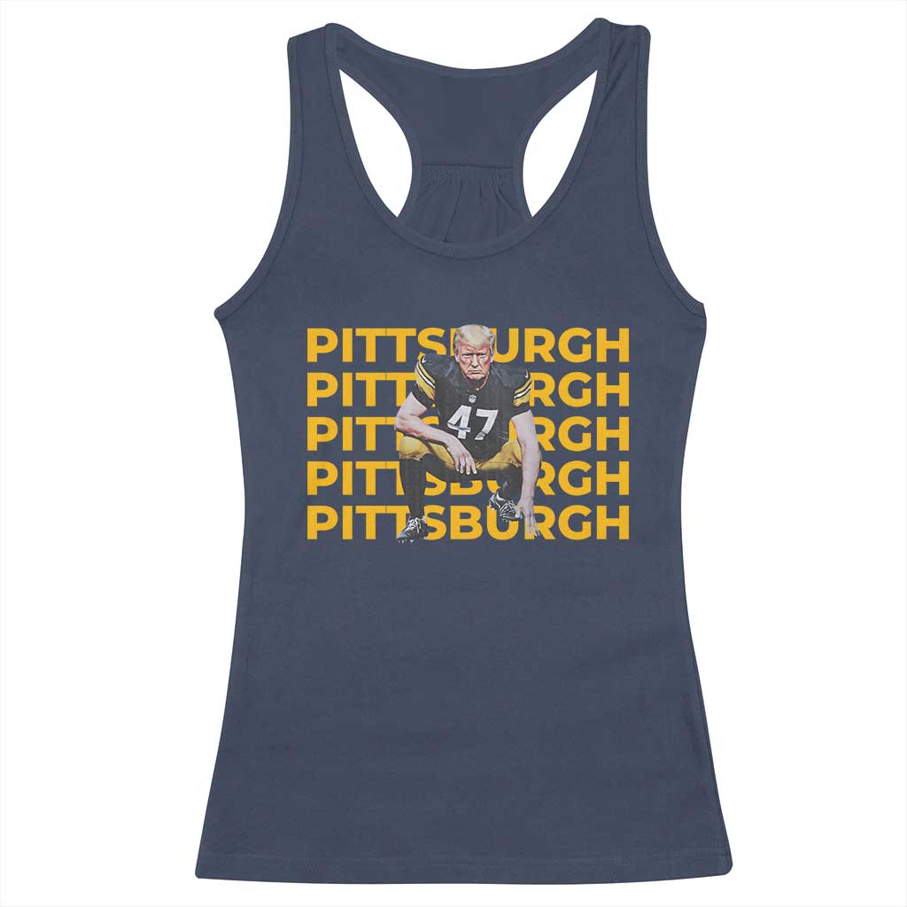 PFS Trump Football Racerback Tank Top Vintage Athletic Sports Fan Game Day TS10 Navy Print Your Wear
