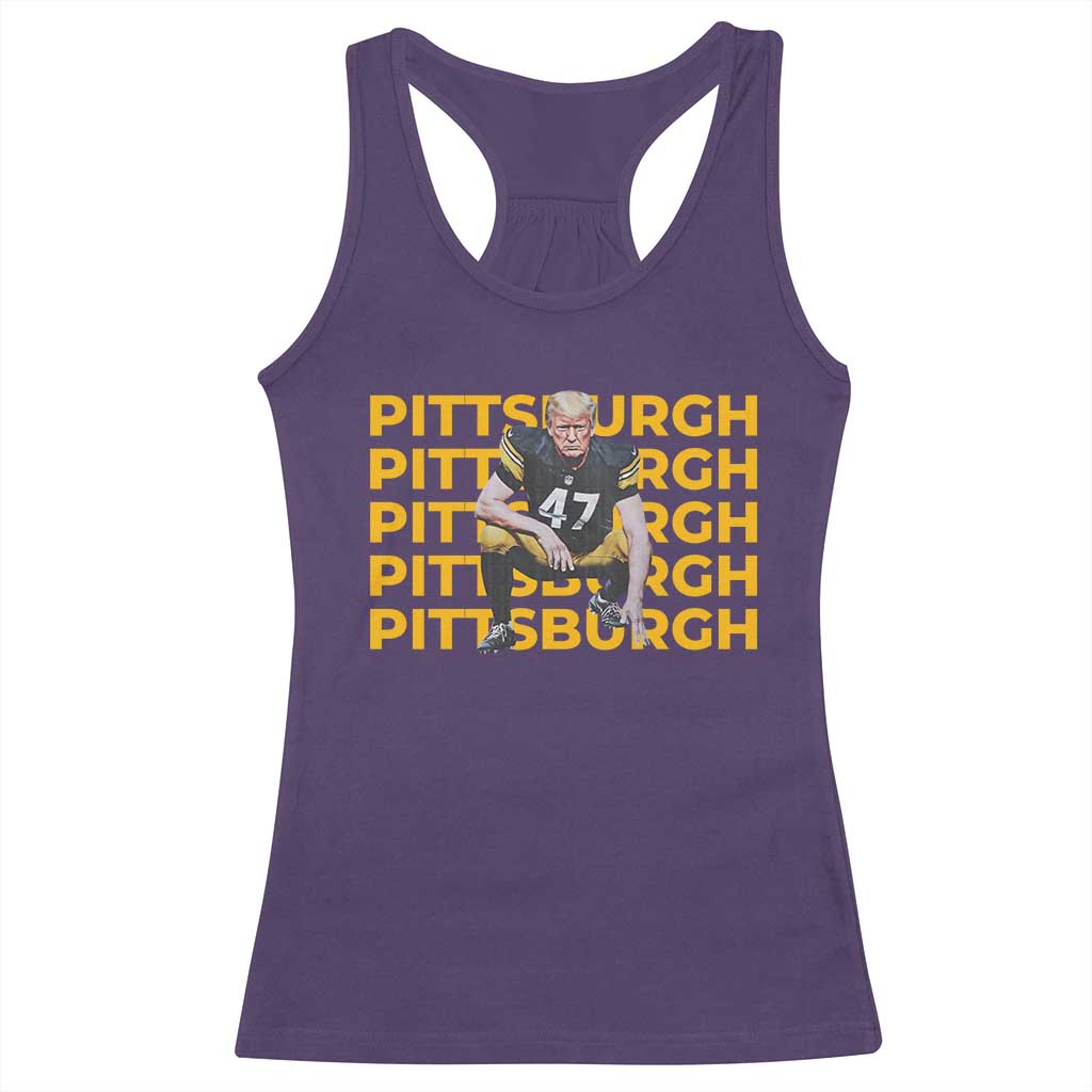 PFS Trump Football Racerback Tank Top Vintage Athletic Sports Fan Game Day TS10 Purple Print Your Wear