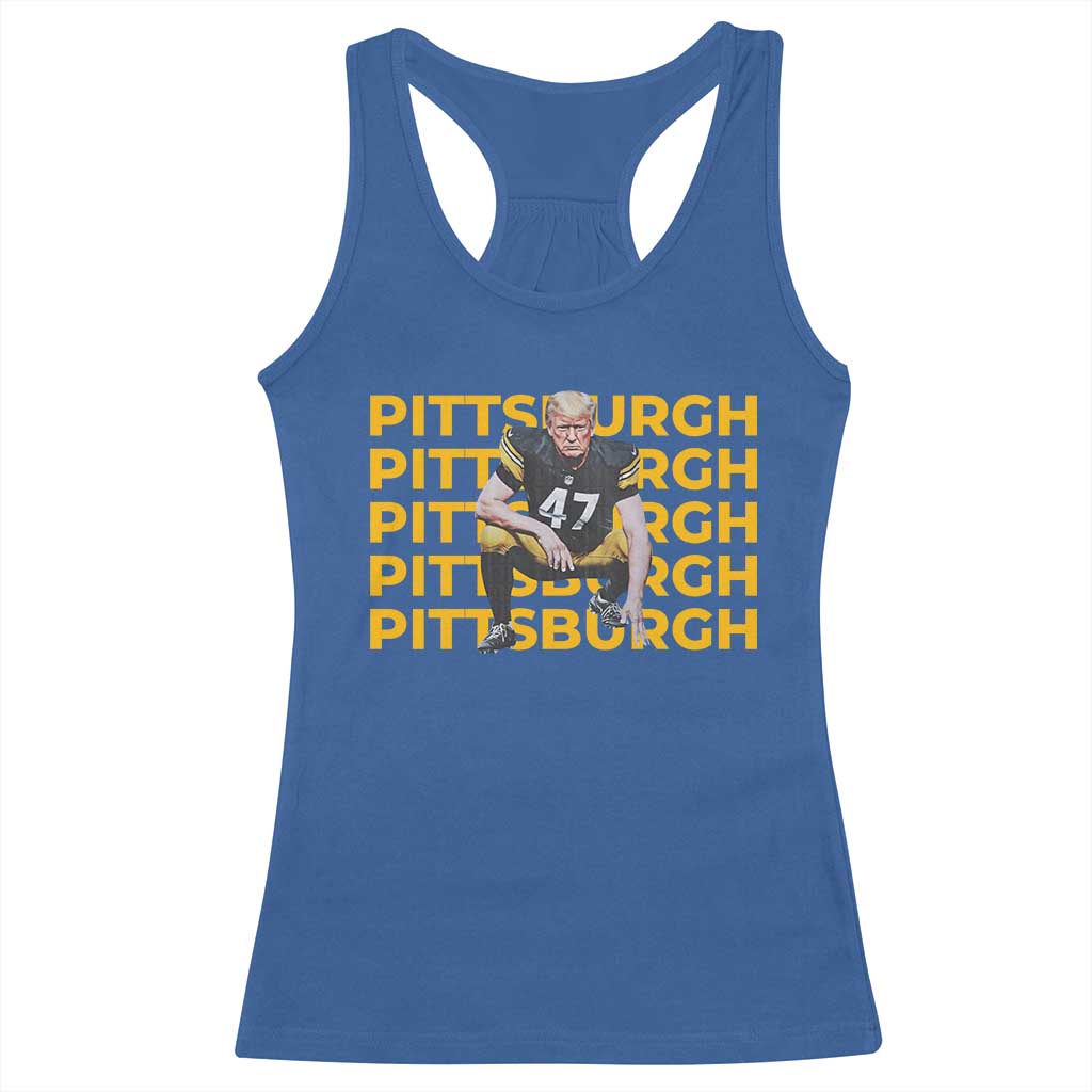 PFS Trump Football Racerback Tank Top Vintage Athletic Sports Fan Game Day TS10 Royal Blue Print Your Wear