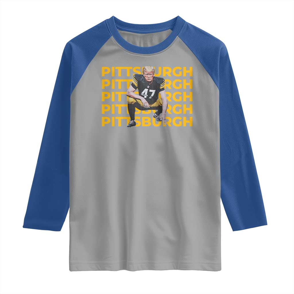 PFS Trump Football Raglan Shirt Vintage Athletic Sports Fan Game Day TS10 Sport Gray Royal Print Your Wear