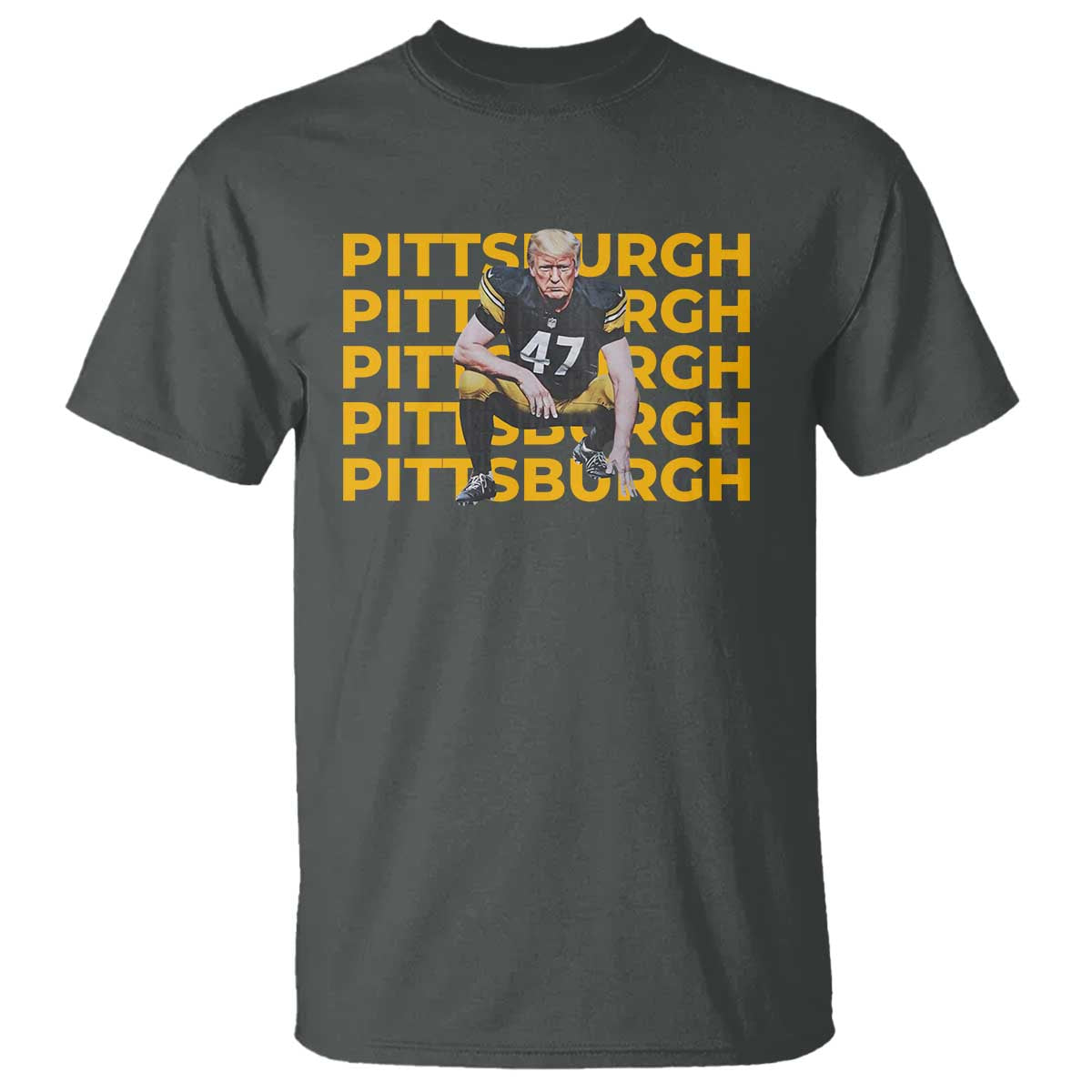 PFS Trump Football T Shirt Vintage Athletic Sports Fan Game Day TS10 Dark Heather Print Your Wear