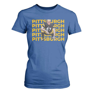 PFS Trump Football T Shirt For Women Vintage Athletic Sports Fan Game Day TS10 Royal Blue Print Your Wear