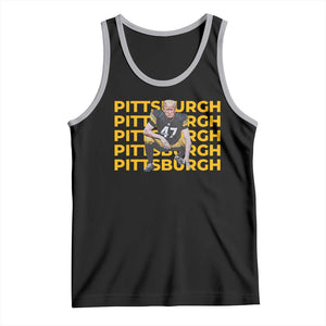 PFS Trump Football Tank Top Vintage Athletic Sports Fan Game Day TS10 Black Athletic Heather Print Your Wear