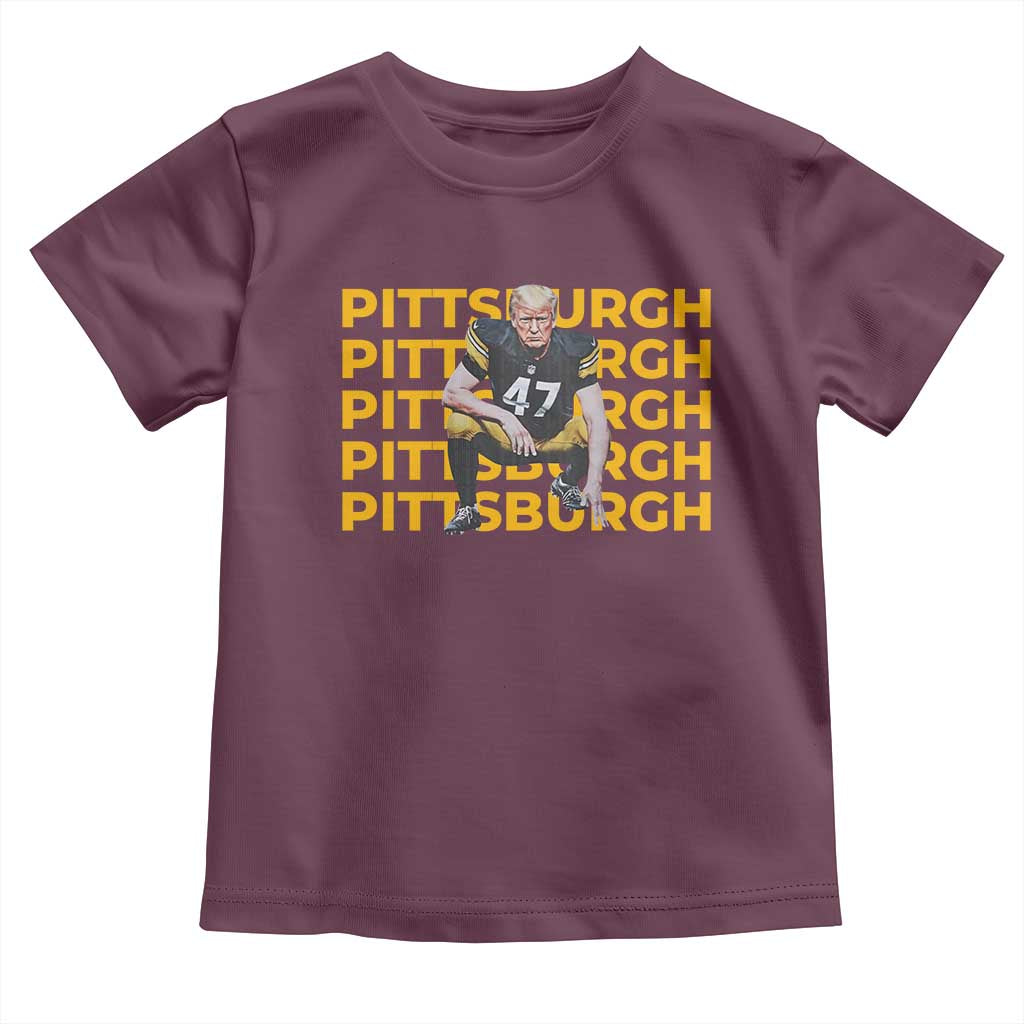 PFS Trump Football Toddler T Shirt Vintage Athletic Sports Fan Game Day TS10 Maroon Print Your Wear
