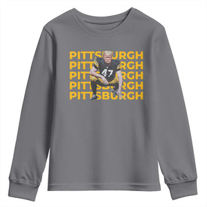 PFS Trump Football Youth Sweatshirt Vintage Athletic Sports Fan Game Day TS10 Charcoal Print Your Wear