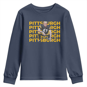PFS Trump Football Youth Sweatshirt Vintage Athletic Sports Fan Game Day TS10 Navy Print Your Wear