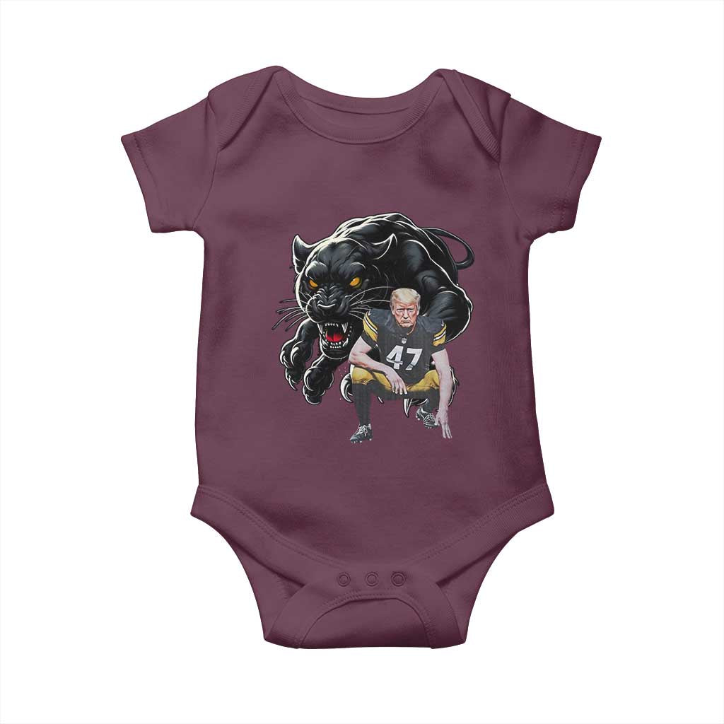 PFS Trump Football Baby Onesie Vintage Athletic Sports Fan Mascot Game Day TS10 Maroon Print Your Wear