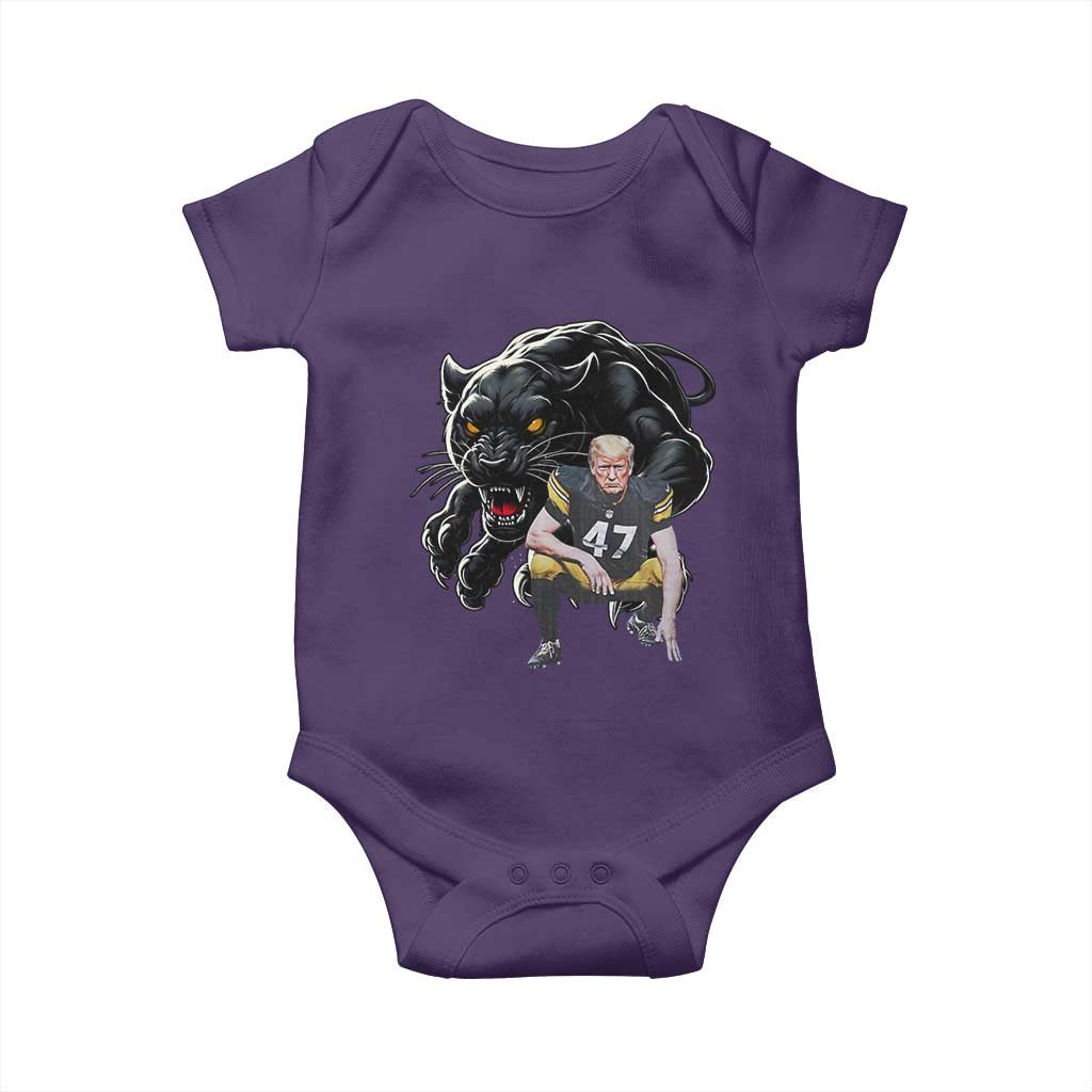 PFS Trump Football Baby Onesie Vintage Athletic Sports Fan Mascot Game Day TS10 Purple Print Your Wear