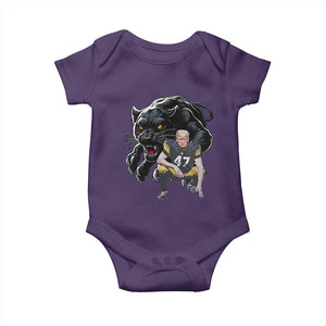 PFS Trump Football Baby Onesie Vintage Athletic Sports Fan Mascot Game Day TS10 Purple Print Your Wear