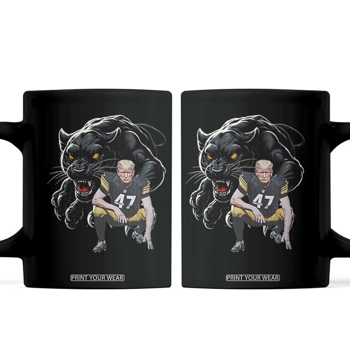 PFS Trump Football Coffee Mug Vintage Athletic Sports Fan Mascot Game Day TS10 Black Print Your Wear