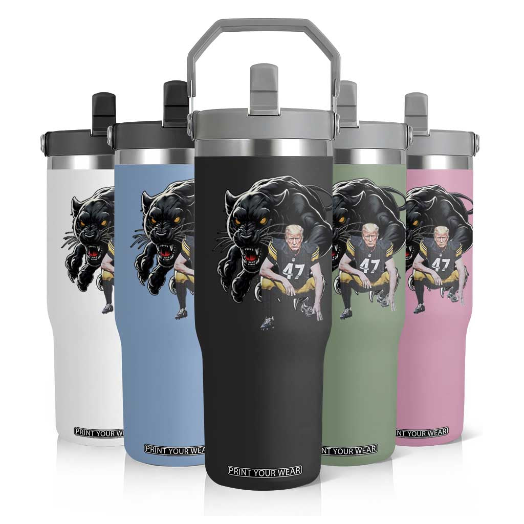 PFS Trump Football Flip Straw Tumbler Vintage Athletic Sports Fan Mascot Game Day TS10 Print Your Wear