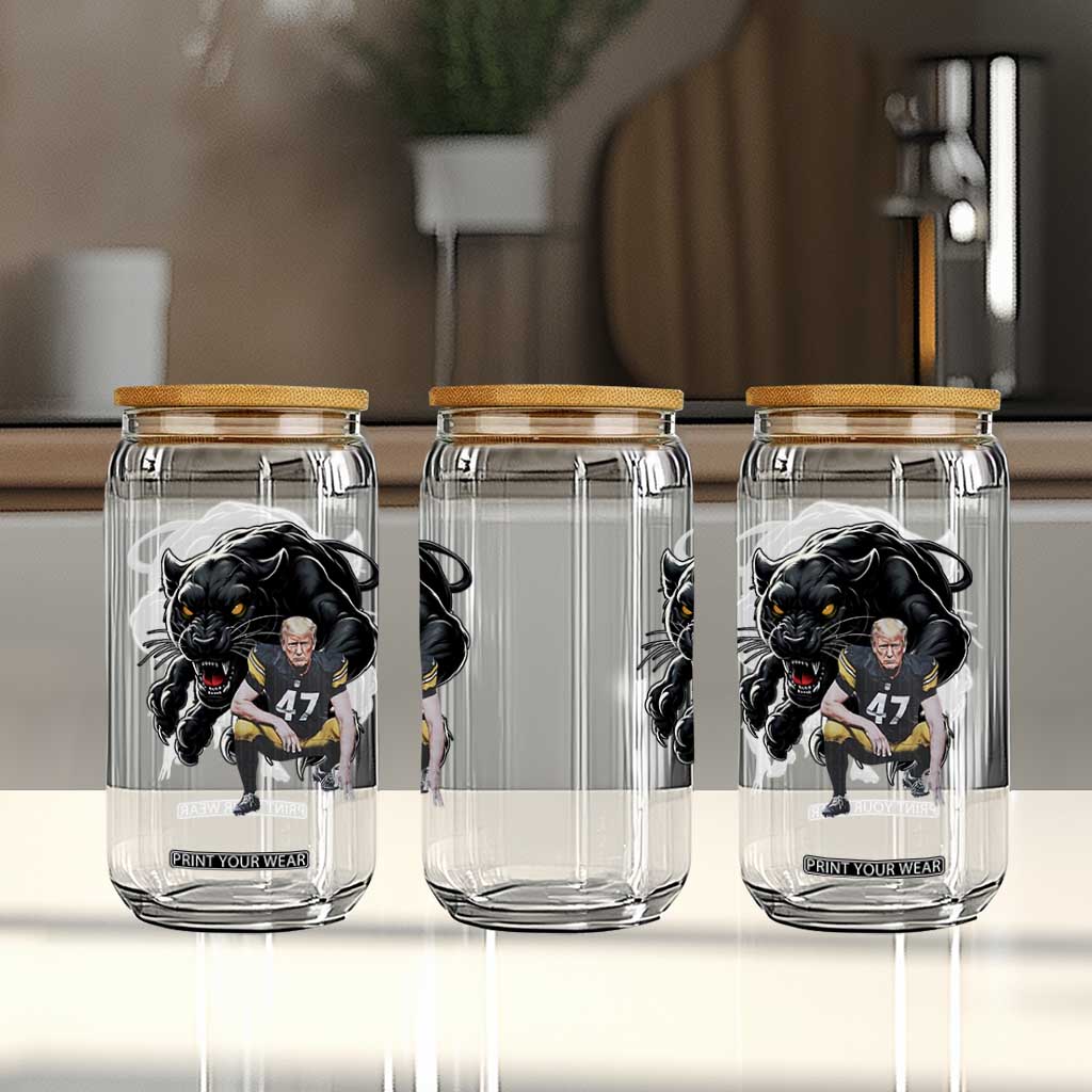 PFS Trump Football Glass Can Vintage Athletic Sports Fan Mascot Game Day TS10 Print Your Wear
