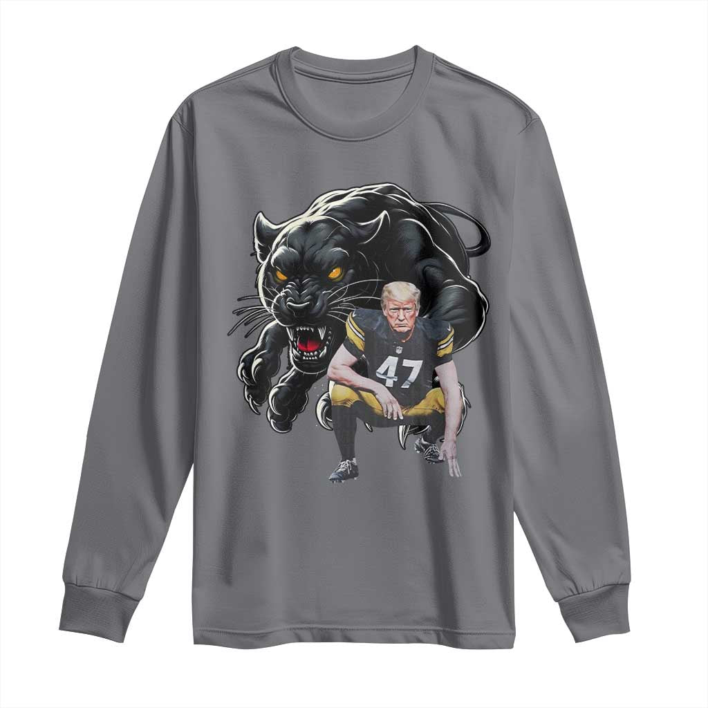 PFS Trump Football Long Sleeve Shirt Vintage Athletic Sports Fan Mascot Game Day TS10 Charcoal Print Your Wear