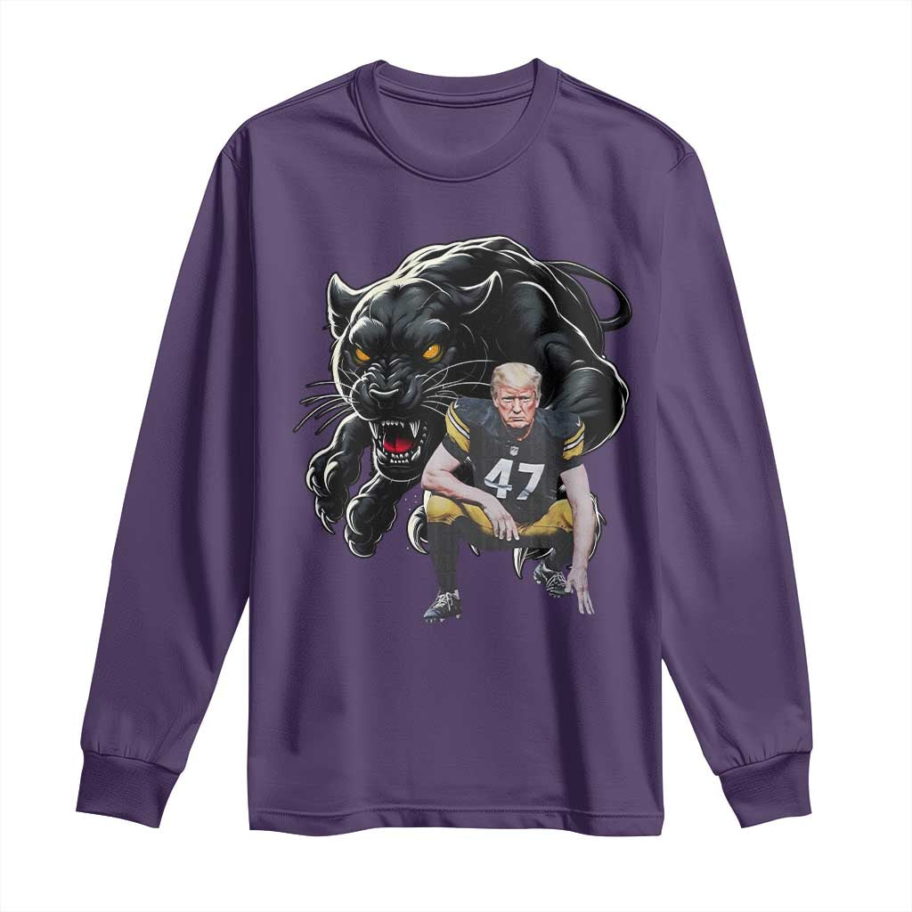 PFS Trump Football Long Sleeve Shirt Vintage Athletic Sports Fan Mascot Game Day TS10 Purple Print Your Wear