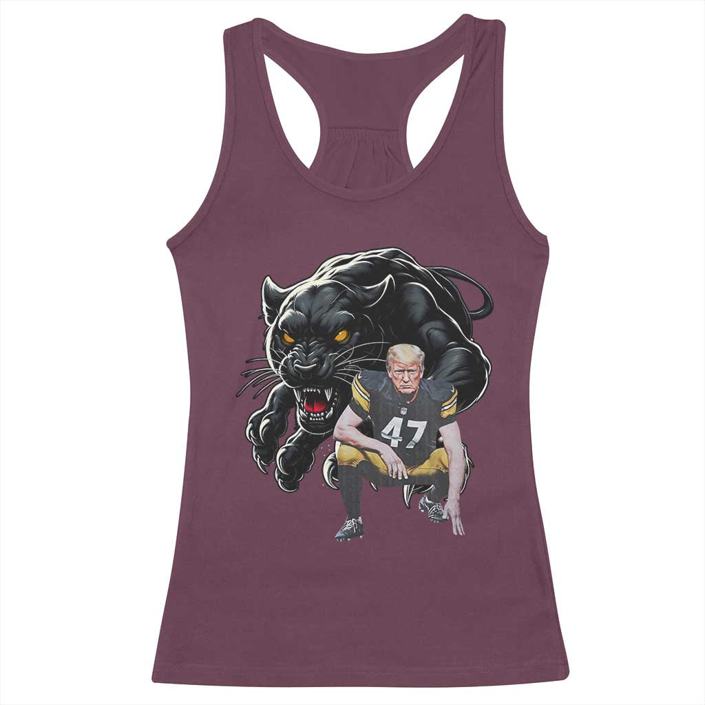 PFS Trump Football Racerback Tank Top Vintage Athletic Sports Fan Mascot Game Day TS10 Maroon Print Your Wear