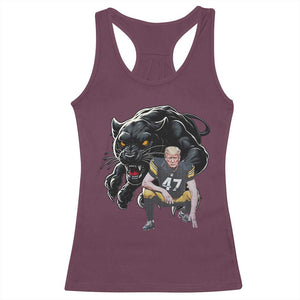 PFS Trump Football Racerback Tank Top Vintage Athletic Sports Fan Mascot Game Day TS10 Maroon Print Your Wear