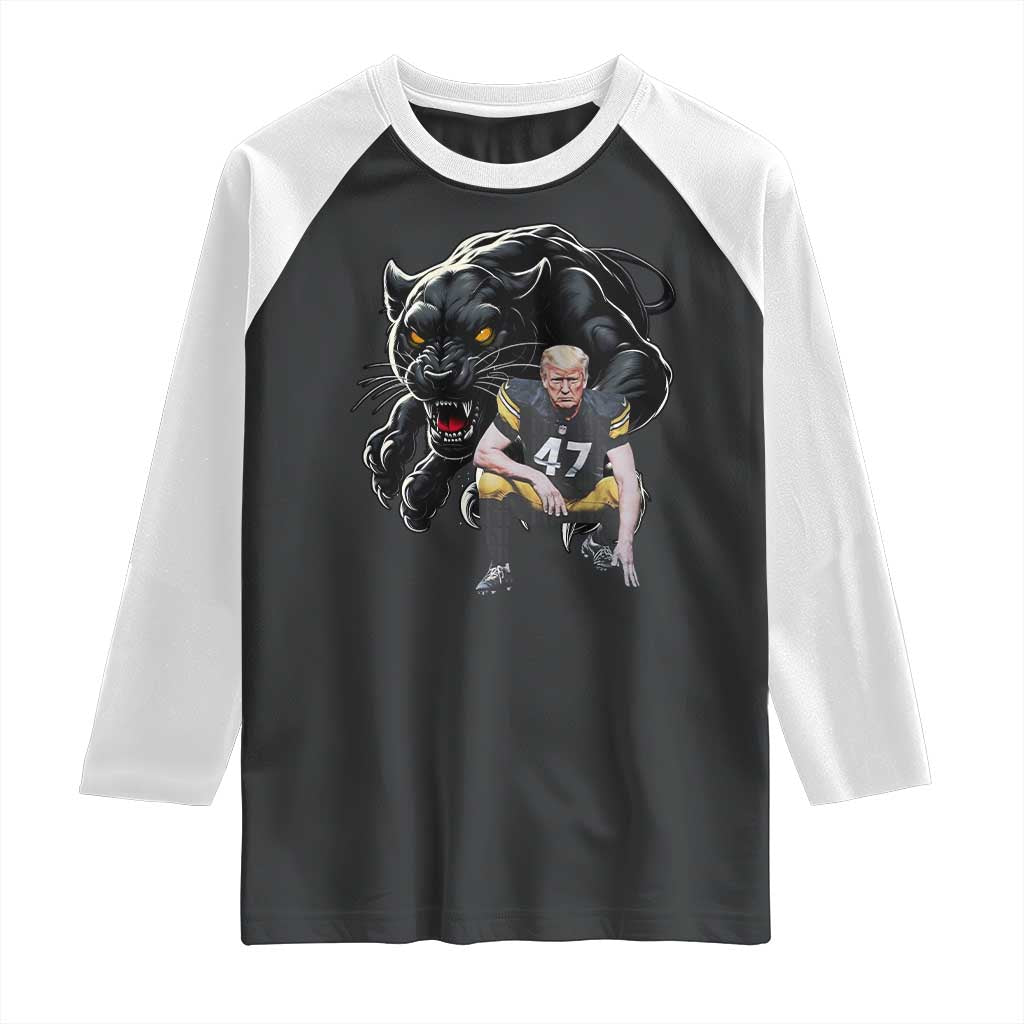 PFS Trump Football Raglan Shirt Vintage Athletic Sports Fan Mascot Game Day TS10 Black White Print Your Wear