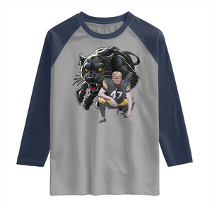 PFS Trump Football Raglan Shirt Vintage Athletic Sports Fan Mascot Game Day TS10 Sport Gray Navy Print Your Wear