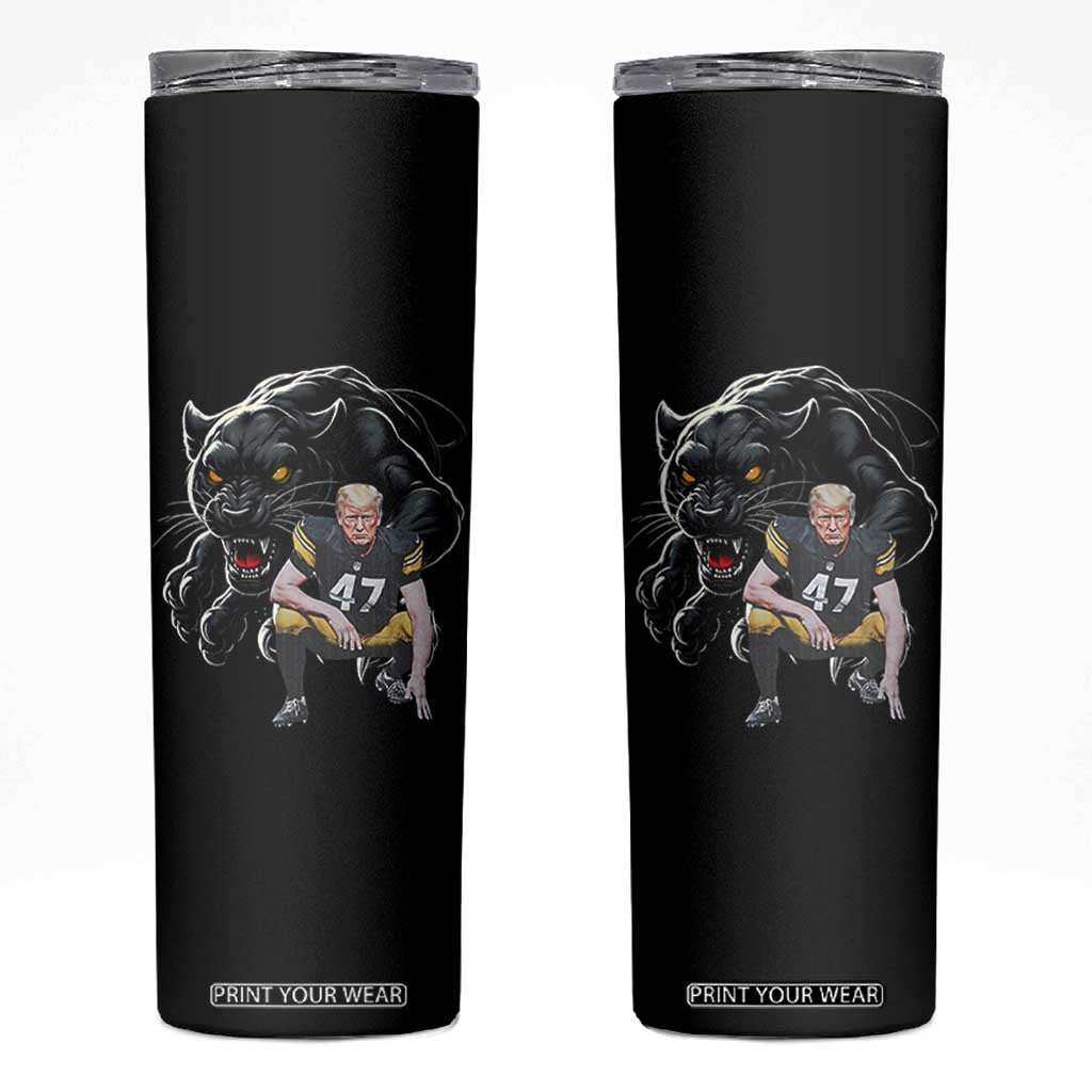PFS Trump Football Skinny Tumbler Vintage Athletic Sports Fan Mascot Game Day TS10 Black Print Your Wear