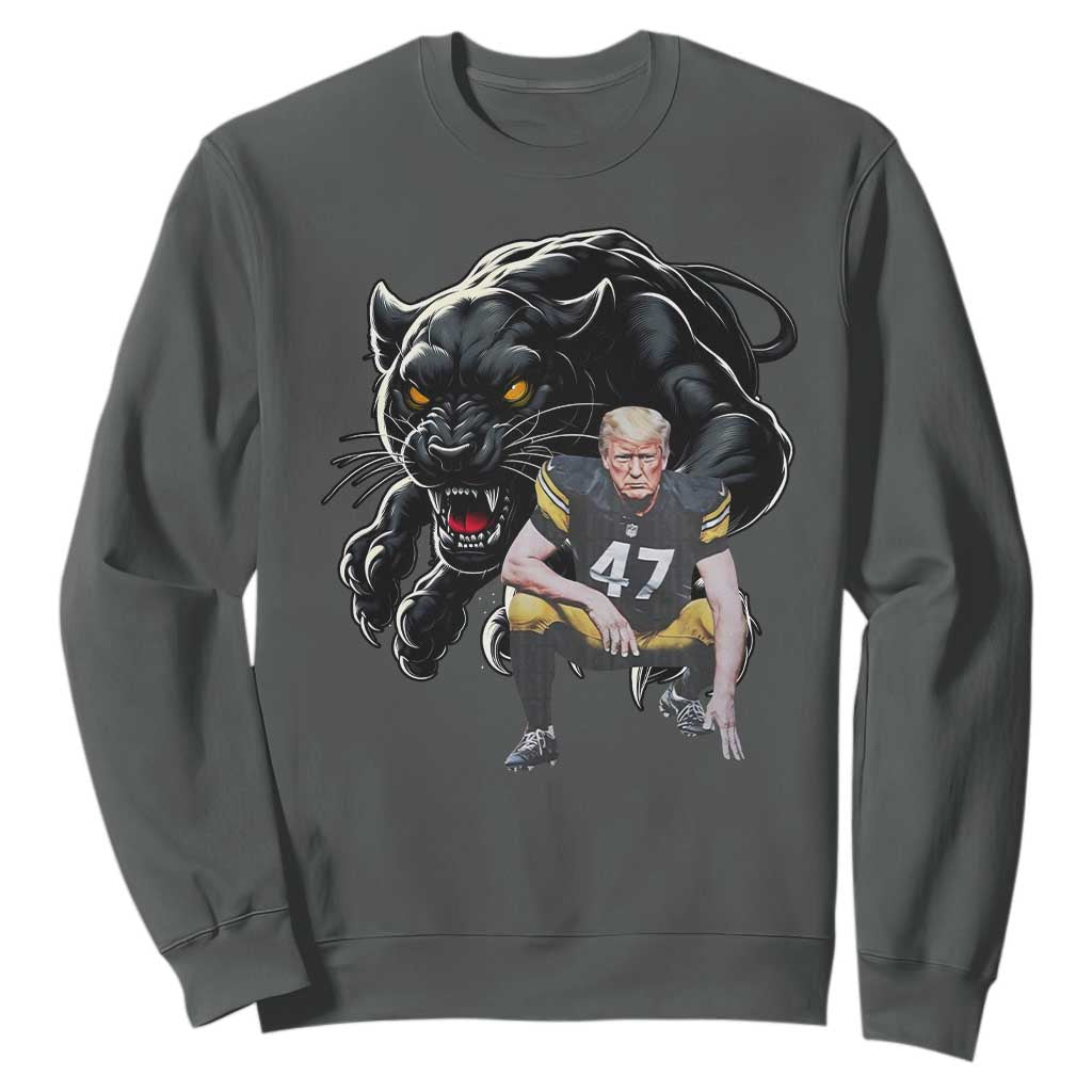 PFS Trump Football Sweatshirt Vintage Athletic Sports Fan Mascot Game Day TS10 Dark Heather Print Your Wear