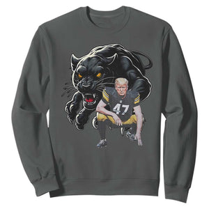 PFS Trump Football Sweatshirt Vintage Athletic Sports Fan Mascot Game Day TS10 Dark Heather Print Your Wear