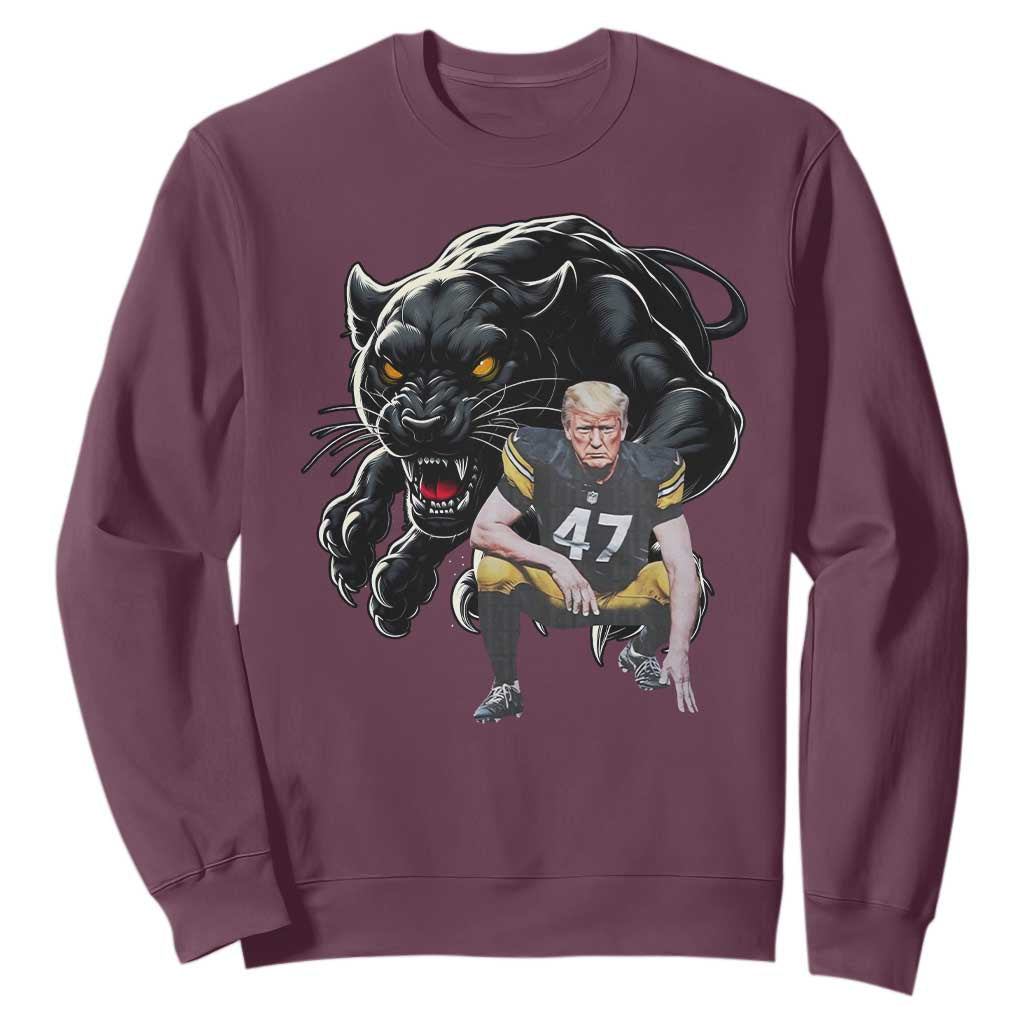 PFS Trump Football Sweatshirt Vintage Athletic Sports Fan Mascot Game Day TS10 Maroon Print Your Wear