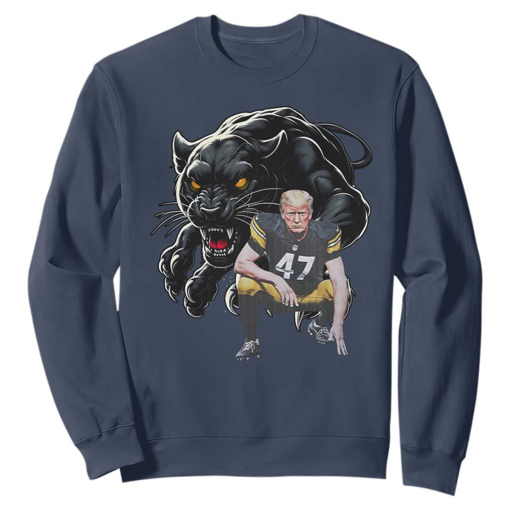 PFS Trump Football Sweatshirt Vintage Athletic Sports Fan Mascot Game Day TS10 Navy Print Your Wear
