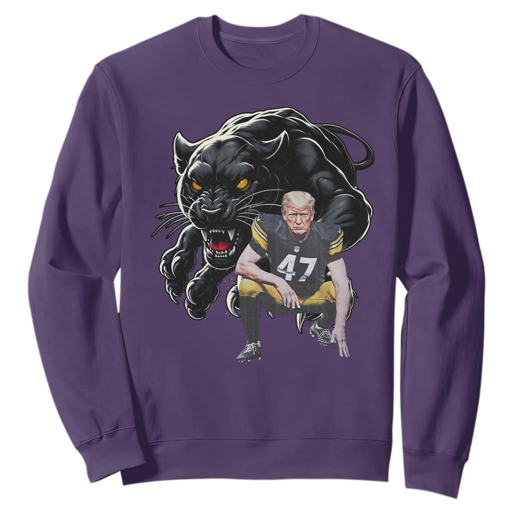 PFS Trump Football Sweatshirt Vintage Athletic Sports Fan Mascot Game Day TS10 Purple Print Your Wear