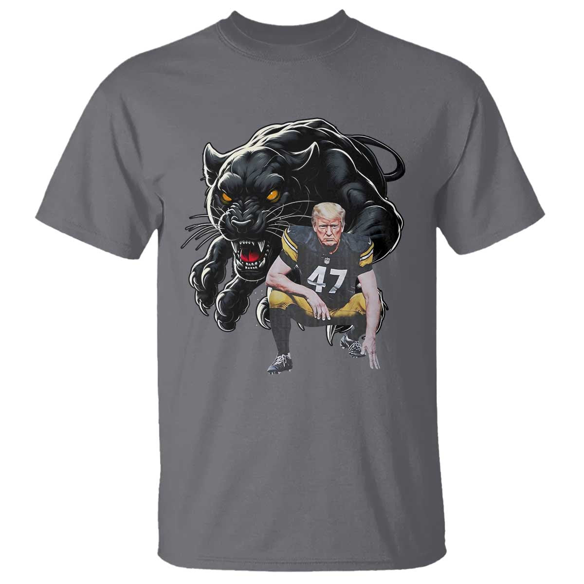 PFS Trump Football T Shirt Vintage Athletic Sports Fan Mascot Game Day TS10 Charcoal Print Your Wear