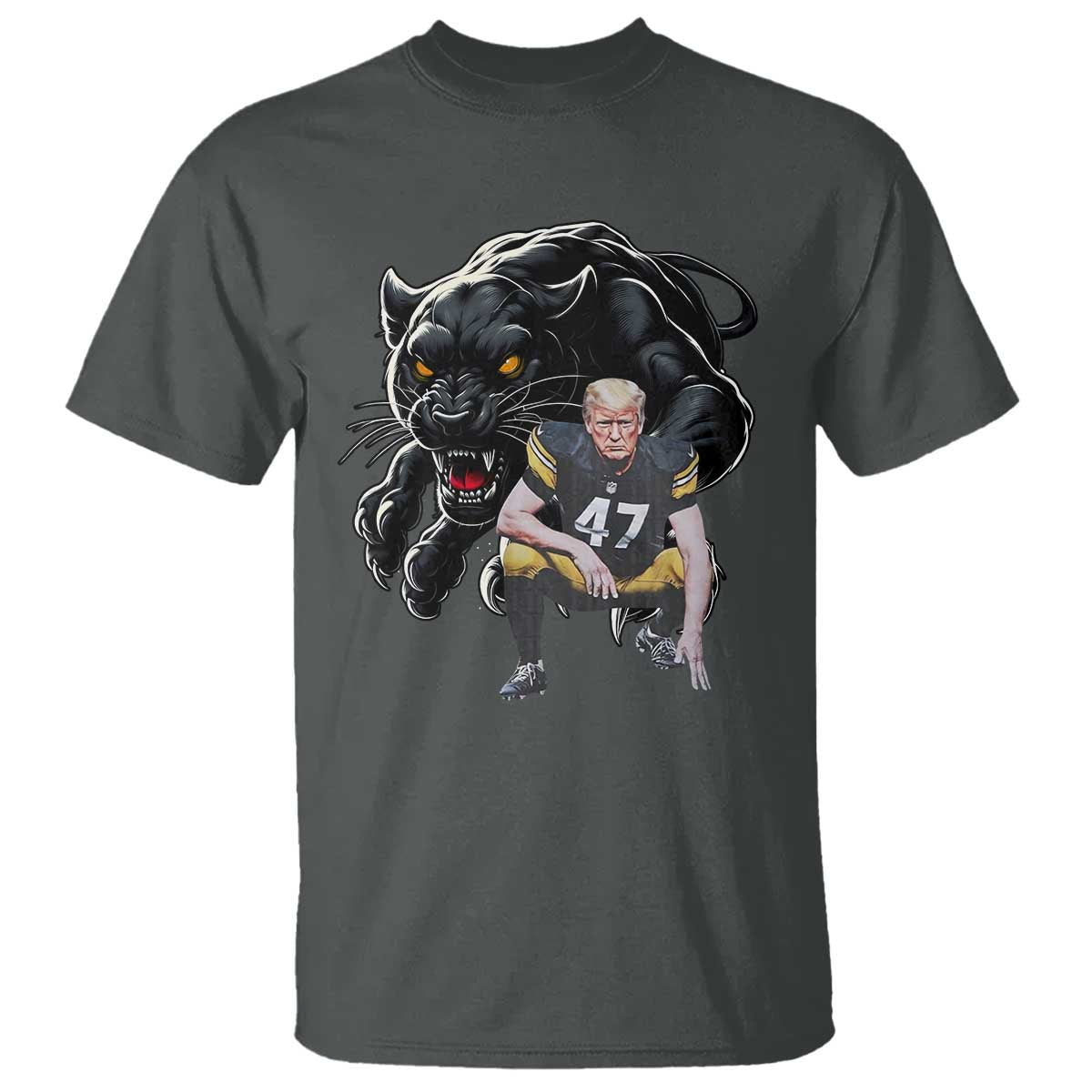 PFS Trump Football T Shirt Vintage Athletic Sports Fan Mascot Game Day TS10 Dark Heather Print Your Wear