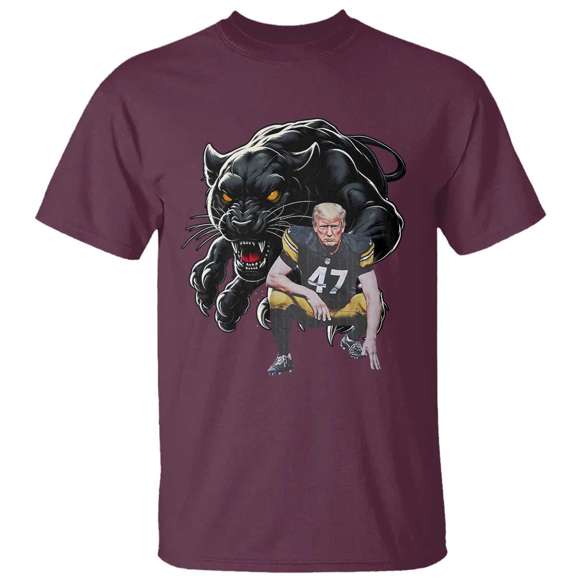 PFS Trump Football T Shirt Vintage Athletic Sports Fan Mascot Game Day TS10 Maroon Print Your Wear