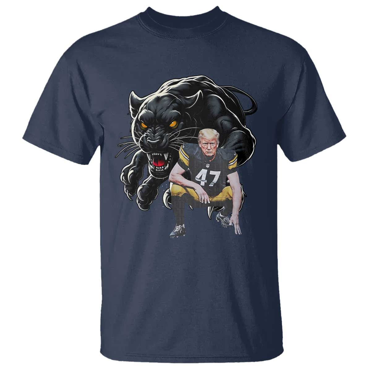 PFS Trump Football T Shirt Vintage Athletic Sports Fan Mascot Game Day TS10 Navy Print Your Wear