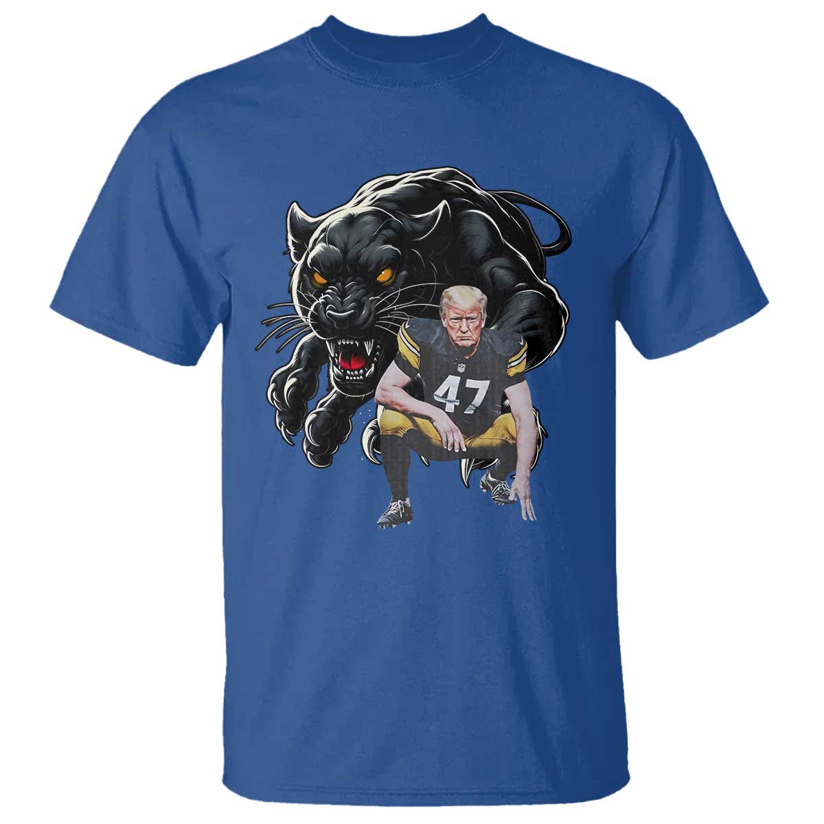 PFS Trump Football T Shirt Vintage Athletic Sports Fan Mascot Game Day TS10 Royal Blue Print Your Wear