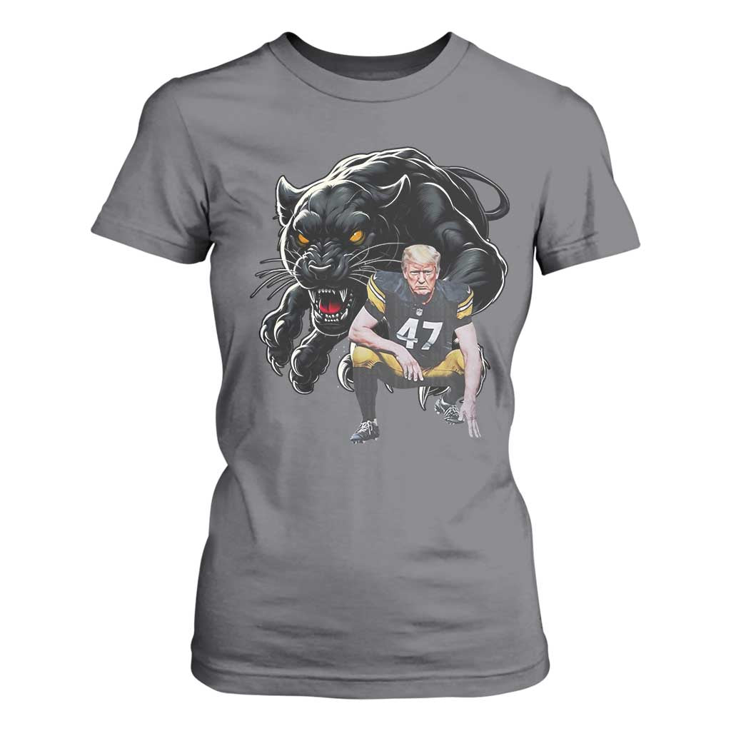 PFS Trump Football T Shirt For Women Vintage Athletic Sports Fan Mascot Game Day TS10 Charcoal Print Your Wear