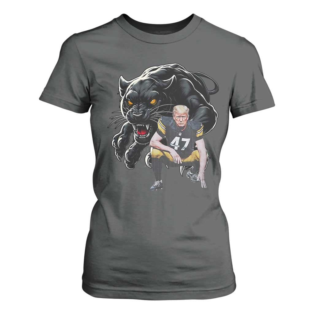 PFS Trump Football T Shirt For Women Vintage Athletic Sports Fan Mascot Game Day TS10 Dark Heather Print Your Wear