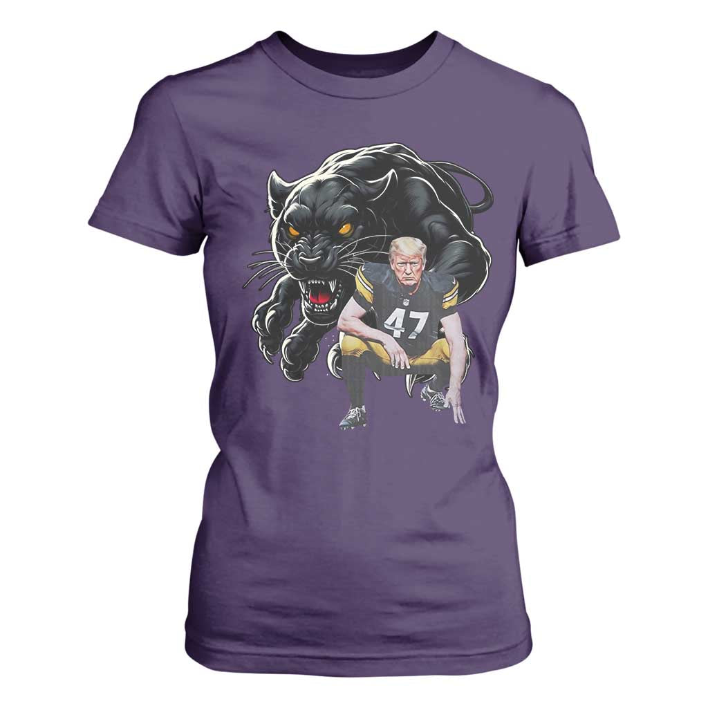 PFS Trump Football T Shirt For Women Vintage Athletic Sports Fan Mascot Game Day TS10 Purple Print Your Wear