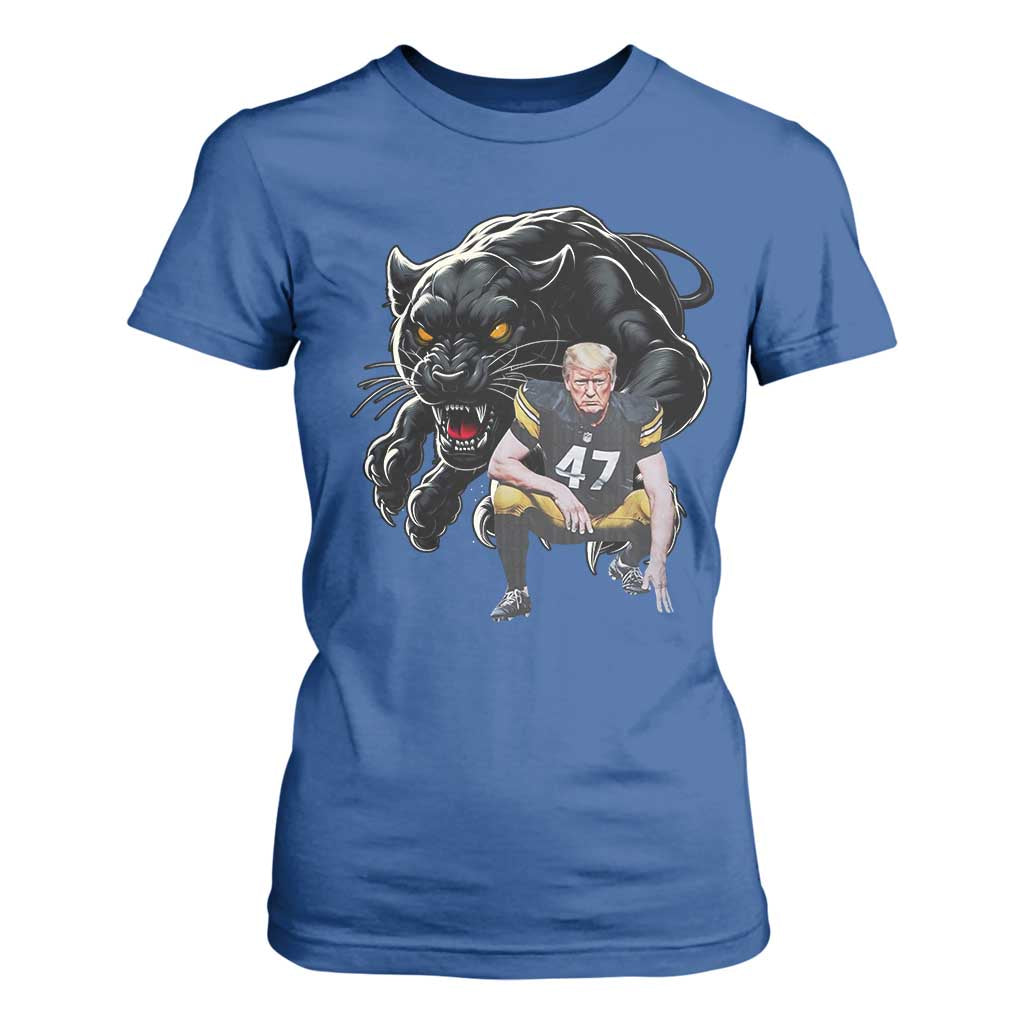 PFS Trump Football T Shirt For Women Vintage Athletic Sports Fan Mascot Game Day TS10 Royal Blue Print Your Wear