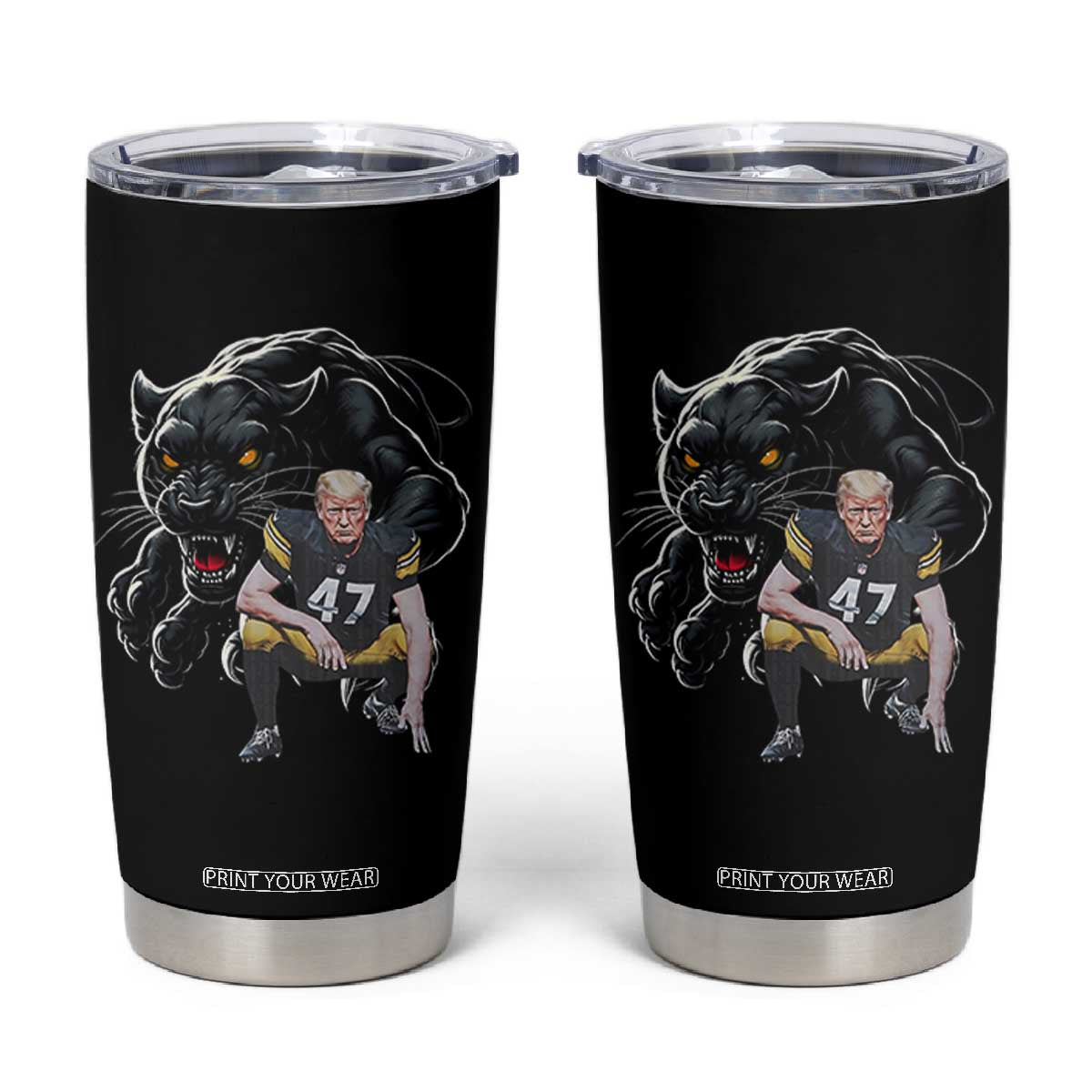 PFS Trump Football Tumbler Cup Vintage Athletic Sports Fan Mascot Game Day TS10 Black Print Your Wear