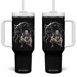 PFS Trump Football Tumbler With Handle Vintage Athletic Sports Fan Mascot Game Day TS10 One Size: 40 oz Black Print Your Wear
