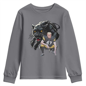 PFS Trump Football Youth Sweatshirt Vintage Athletic Sports Fan Mascot Game Day TS10 Charcoal Print Your Wear