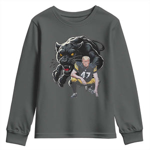 PFS Trump Football Youth Sweatshirt Vintage Athletic Sports Fan Mascot Game Day TS10 Dark Heather Print Your Wear