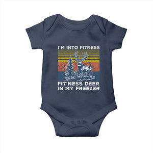 Hunting Baby Onesie I'm Into Fitness Fit'ness Deer In My Freezer Gift for Hunter TS10 Navy Print Your Wear
