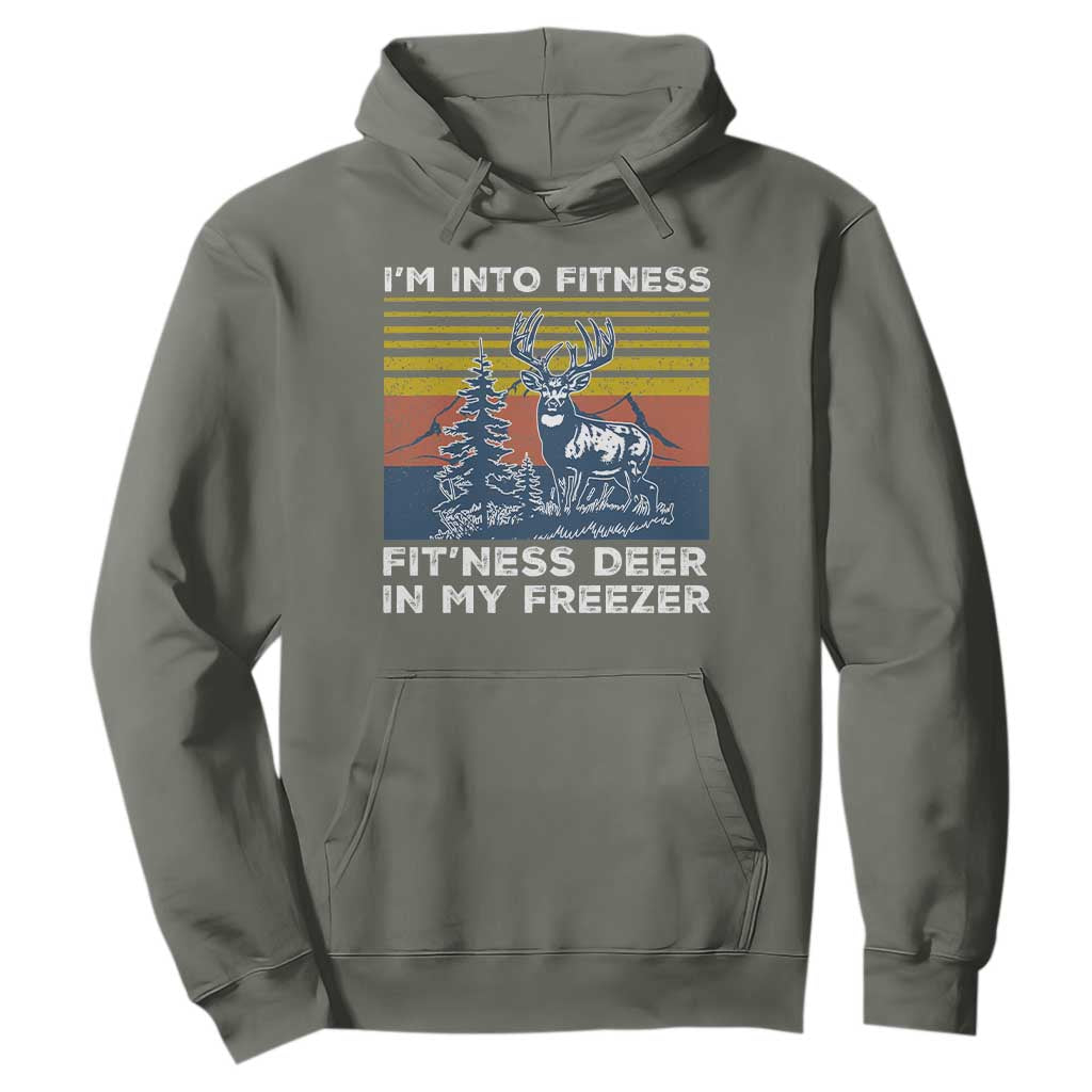 Hunting Hoodie I'm Into Fitness Fit'ness Deer In My Freezer Gift for Hunter TS10 Military Green Print Your Wear