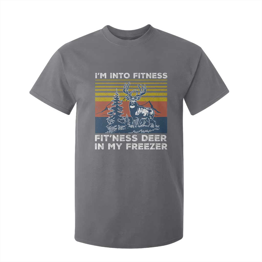 Hunting T Shirt For Kid I'm Into Fitness Fit'ness Deer In My Freezer Gift for Hunter TS10 Charcoal Print Your Wear