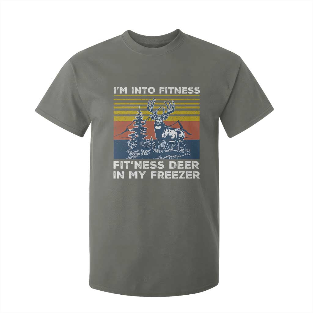 Hunting T Shirt For Kid I'm Into Fitness Fit'ness Deer In My Freezer Gift for Hunter TS10 Military Green Print Your Wear