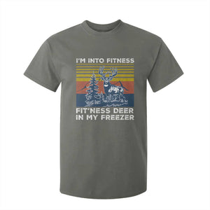 Hunting T Shirt For Kid I'm Into Fitness Fit'ness Deer In My Freezer Gift for Hunter TS10 Military Green Print Your Wear