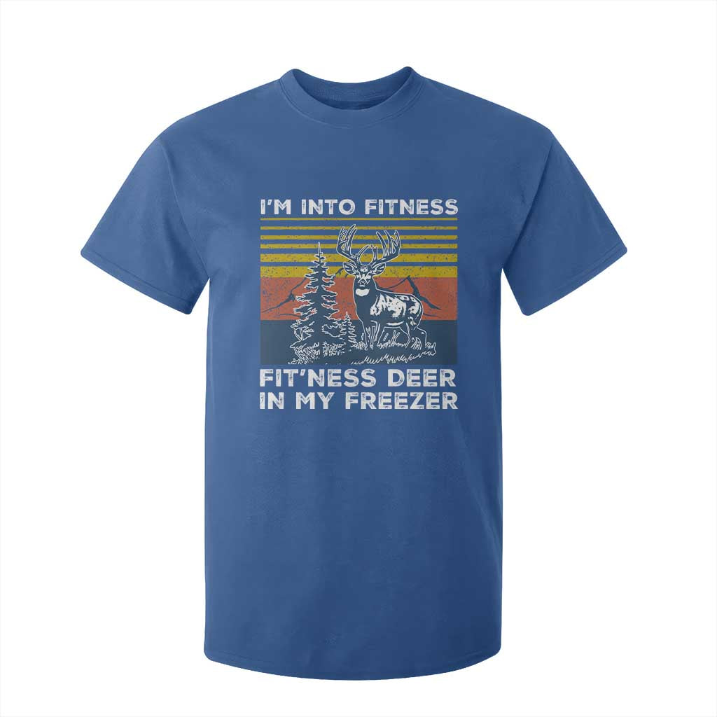 Hunting T Shirt For Kid I'm Into Fitness Fit'ness Deer In My Freezer Gift for Hunter TS10 Royal Blue Print Your Wear