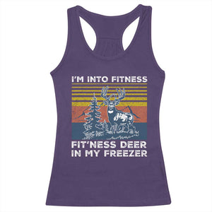 Hunting Racerback Tank Top I'm Into Fitness Fit'ness Deer In My Freezer Gift for Hunter TS10 Purple Print Your Wear