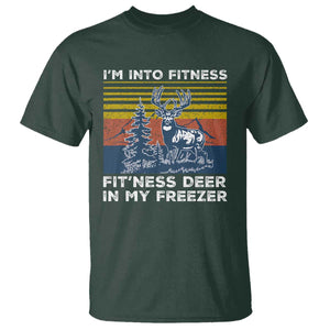 Hunting T Shirt I'm Into Fitness Fit'ness Deer In My Freezer Gift for Hunter TS10 Dark Forest Green Print Your Wear