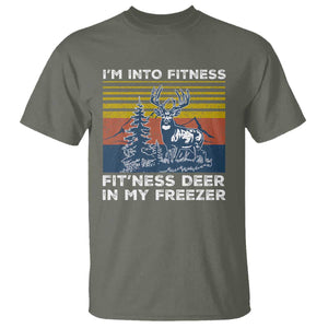 Hunting T Shirt I'm Into Fitness Fit'ness Deer In My Freezer Gift for Hunter TS10 Military Green Print Your Wear